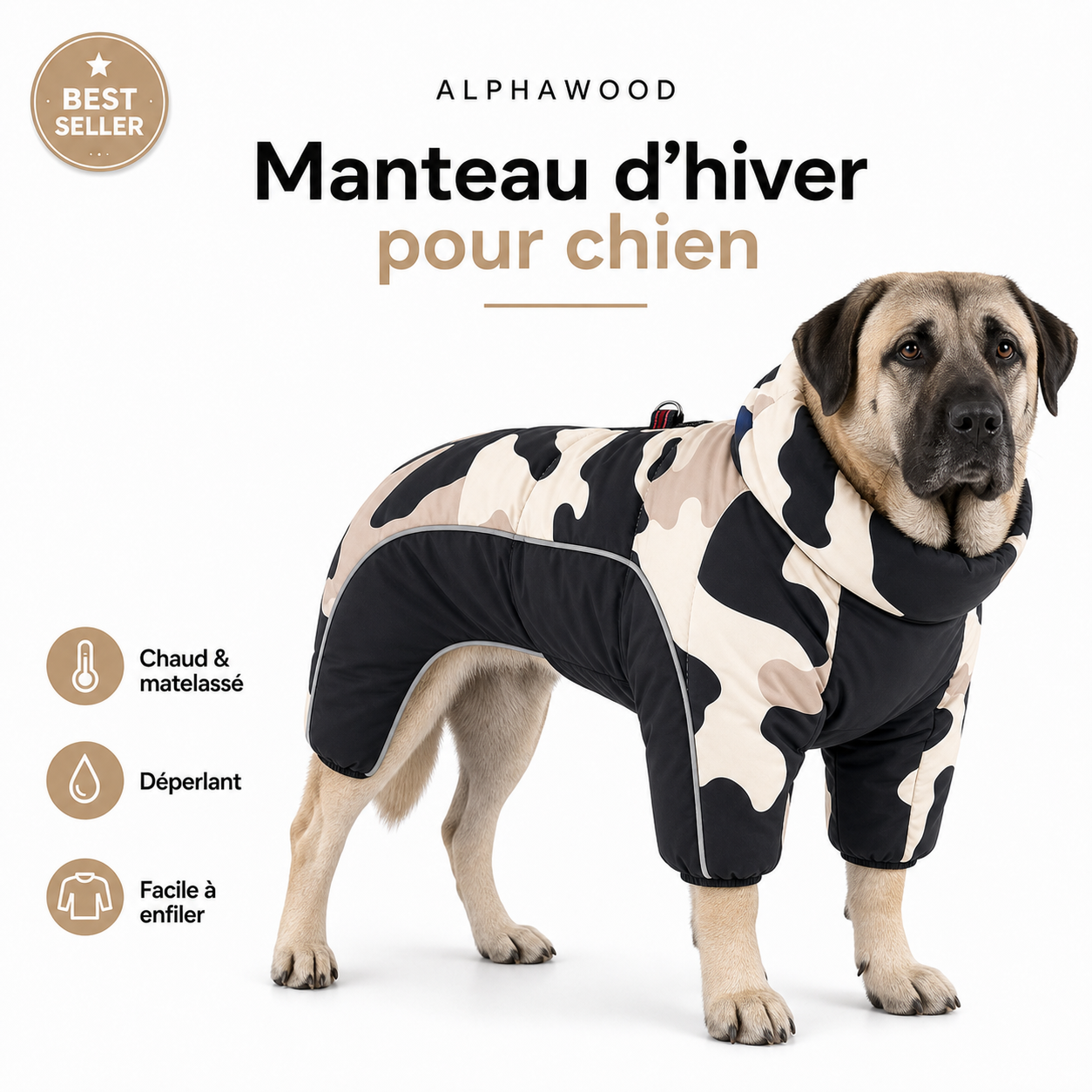 AlphaWood — Veste d’Hiver Thermique pour Chien