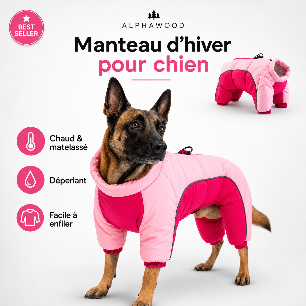 AlphaWood — Veste d’Hiver Thermique pour Chien