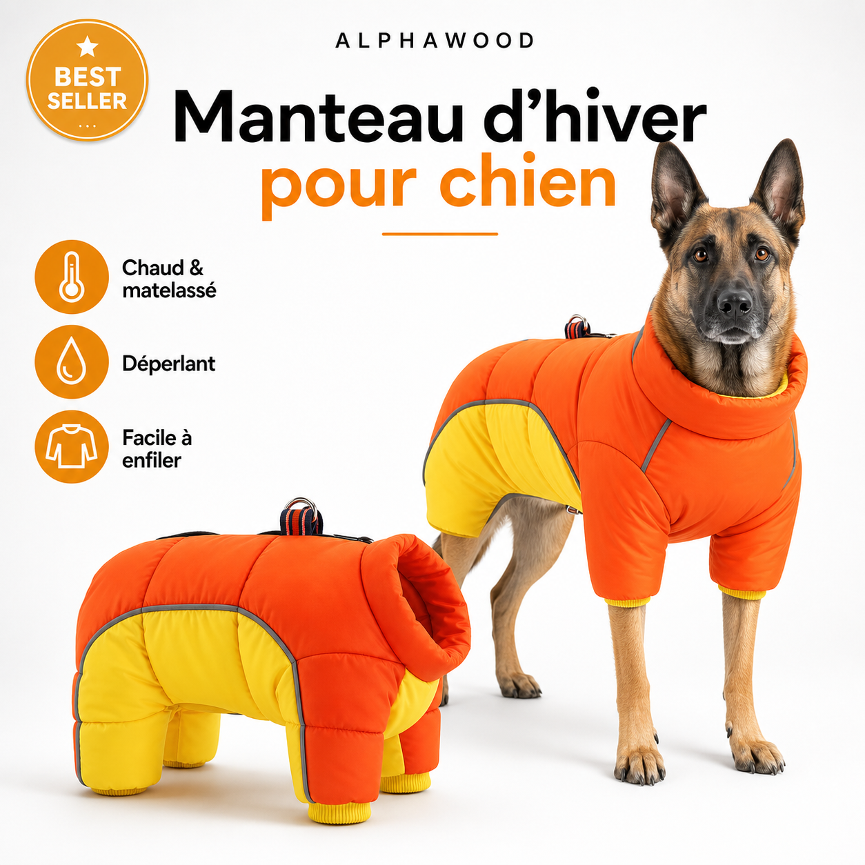 AlphaWood — Veste d’Hiver Thermique pour Chien
